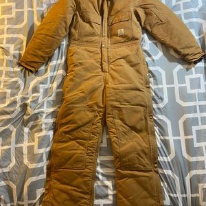 Carhartt Brown Men's Size 40R Coveralls Utility Work Jumpsuit Quilted Insulated